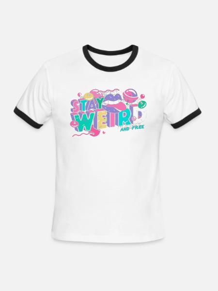 Stay Weird - Men's Ringer T-Shirt - white/black