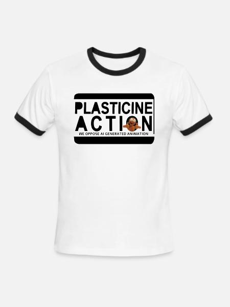 Plasticine action Shirt - Men's Ringer T-Shirt - white/black