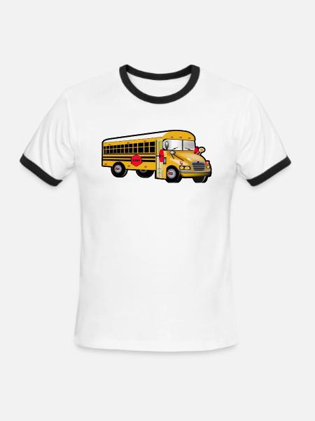 School Bus - Men's Ringer T-Shirt - white/black