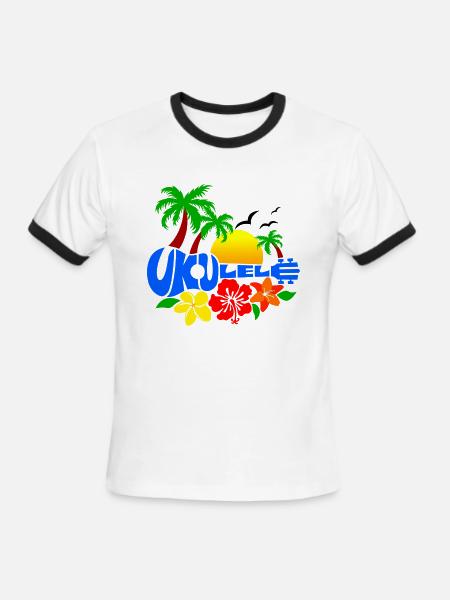 UKE - Men's Ringer T-Shirt - white/black