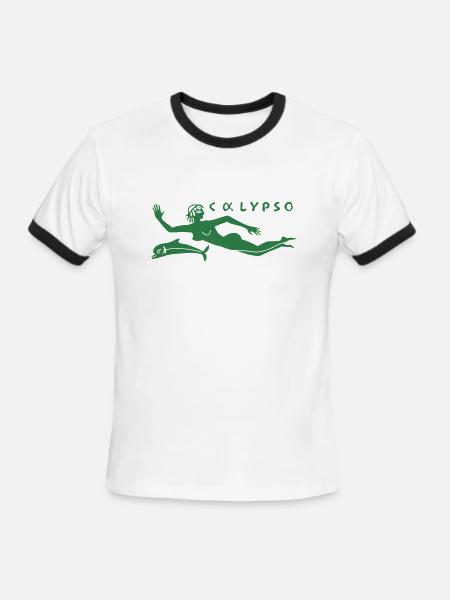 RV Calypso, Jacques Yves Cousteau - Men's Ringer T-Shirt - white/black