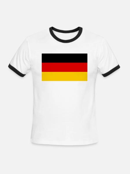 flag germany - Men's Ringer T-Shirt - white/black