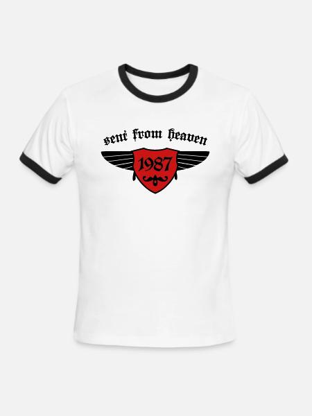 sentfromheaven1987 - Men's Ringer T-Shirt - white/black