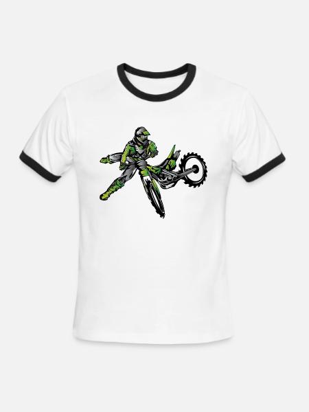 Kawasaki Freestyle Dirt Bike - Men's Ringer T-Shirt - white/black