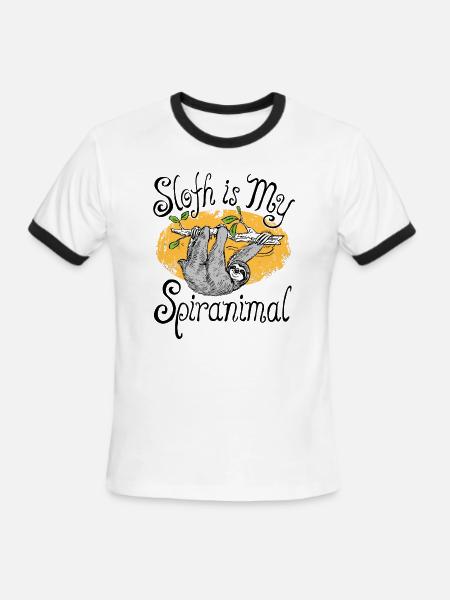 Sloth Spirit Animal - Men's Ringer T-Shirt - white/black