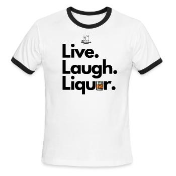 Live. Laugh. Liquor. - Men's Ringer T-Shirt - white/black - Front - Jackson (183cm)