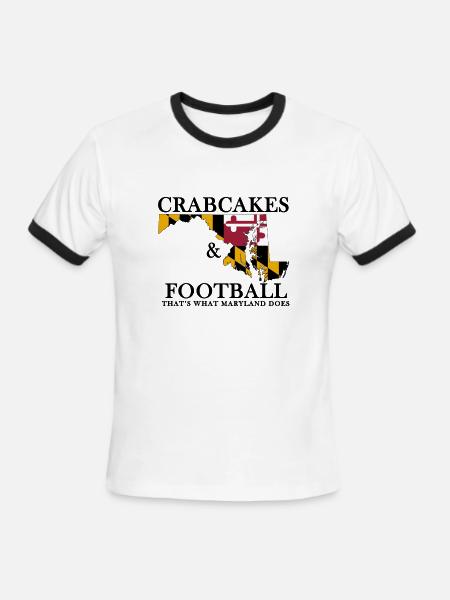 Wedding Crashers Crabcakes & Football - Men's Ringer T-Shirt - white/black