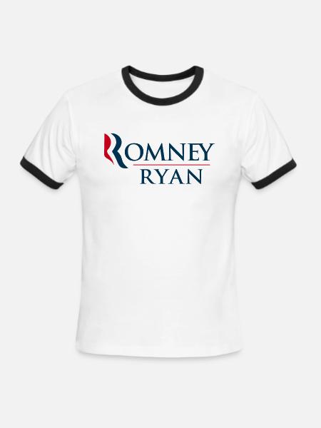 Romney Ryan 2012 Logo - Men's Ringer T-Shirt - white/black
