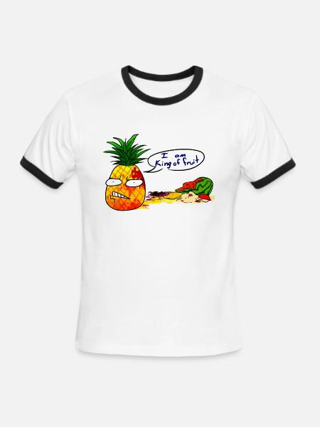 King of Fruit - Men's Ringer T-Shirt - white/black