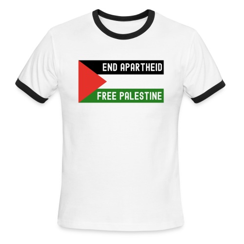 End Apartheid Free Palestine, Flag of Palestine - Men's Ringer T-Shirt