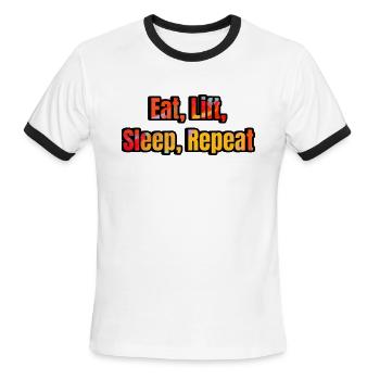 Eat Lift Sleep Repeat Color Bomb - Men's Ringer T-Shirt - white/black - Front - Jackson (183cm)