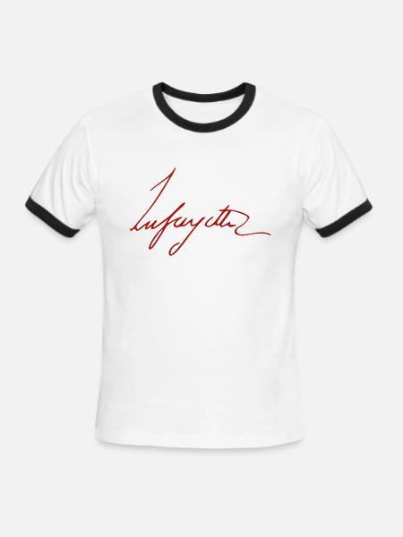 marquis_de_lafayette - Men's Ringer T-Shirt - white/black