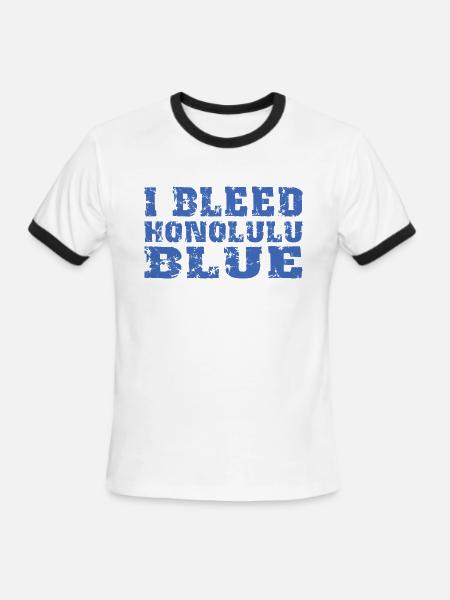 I Bleed Honolulu Blue Detroit - Men's Ringer T-Shirt - white/black
