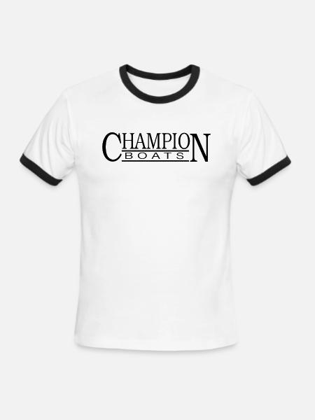 champion boats black - Men's Ringer T-Shirt - white/black