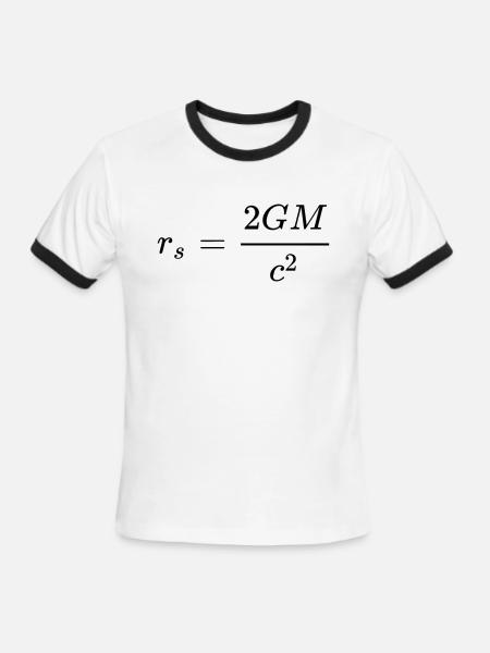 Schwarzschild Radius General Relativity - Men's Ringer T-Shirt - white/black