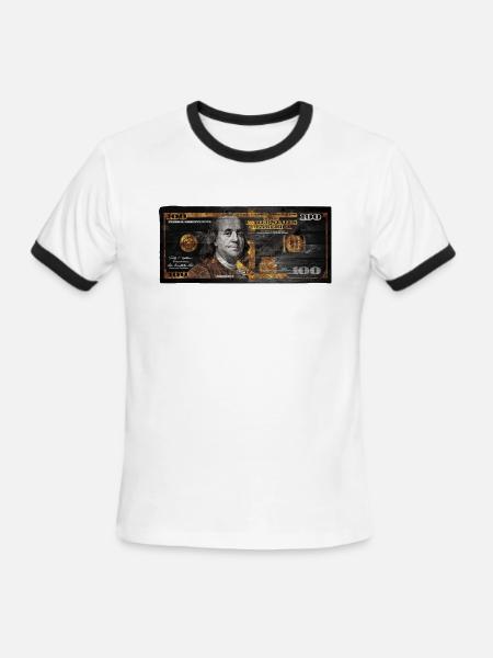 Dollar Bill - Men's Ringer T-Shirt - white/black