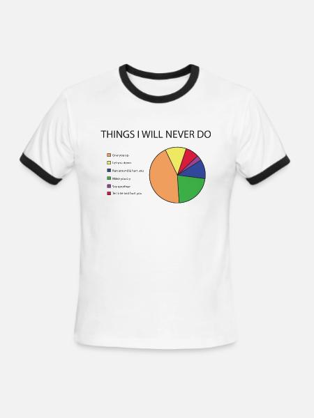 Things I will never do pie chart - Men's Ringer T-Shirt - white/black