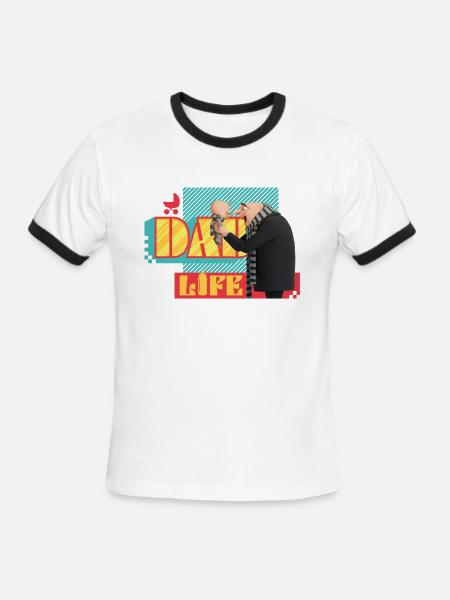 Minions Dad Life Gru And Gru Junior - Men's Ringer T-Shirt - white/black
