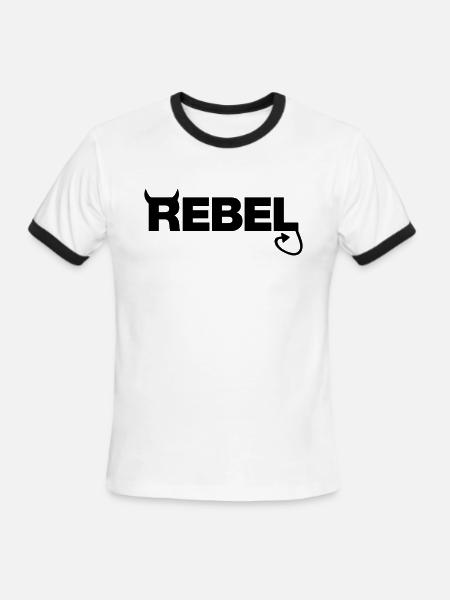 Rebel - Men's Ringer T-Shirt - white/black