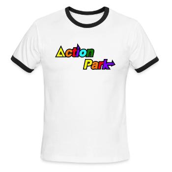 Action Park - Men's Ringer T-Shirt - white/black - Front - Jackson (183cm)