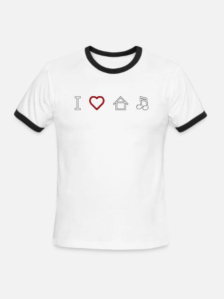 I Love House Music - Men's Ringer T-Shirt - white/black