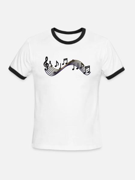 Music - Men's Ringer T-Shirt - white/black
