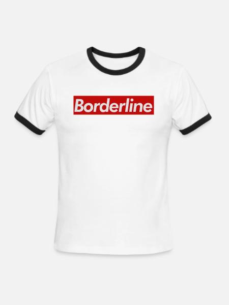 Borderline Logo - Men's Ringer T-Shirt - white/black