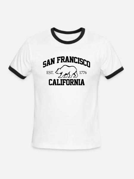 San Francisco - Men's Ringer T-Shirt - white/black