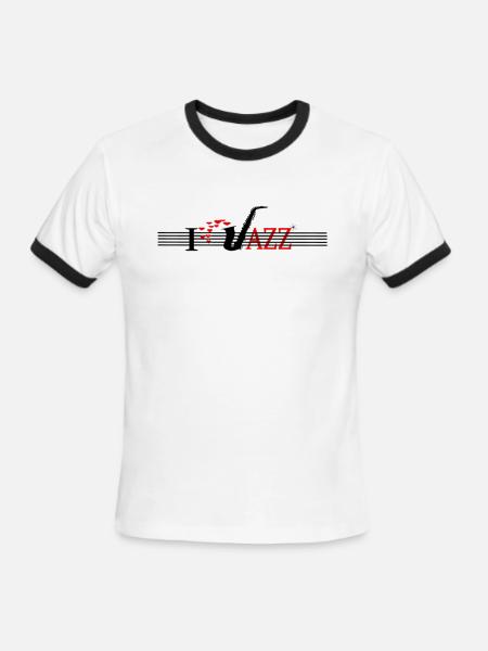 I LOVE JAZZ - Men's Ringer T-Shirt - white/black