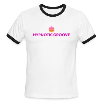 Hypnotic Groove T-shirt - Men's Ringer T-Shirt - white/black - Front - Jackson (183cm)