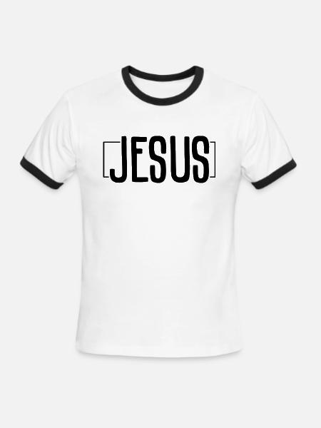 Jesus - Men's Ringer T-Shirt - white/black