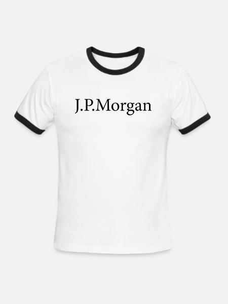 BEST SELLIONG JP Morgan - Men's Ringer T-Shirt - white/black