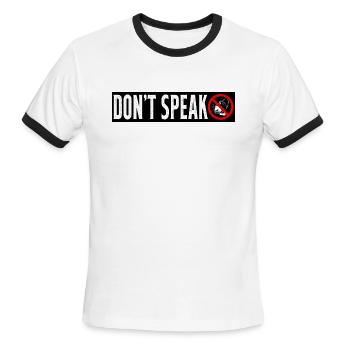 Do Not Speak - Men's Ringer T-Shirt - white/black - Front - Jackson (183cm)