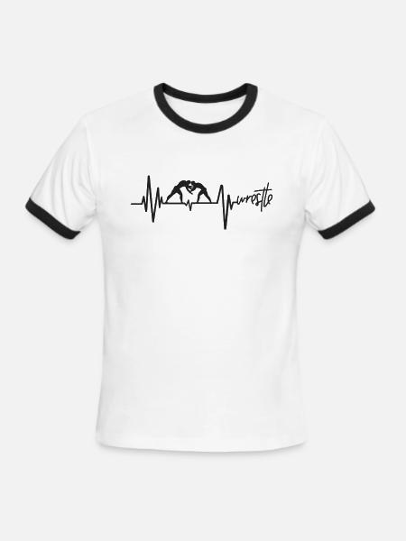 wrestle - Men's Ringer T-Shirt - white/black