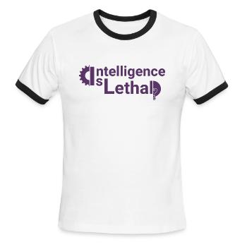 Intelligence Is Lethal - Men's Ringer T-Shirt - white/black - Front - Jackson (183cm)