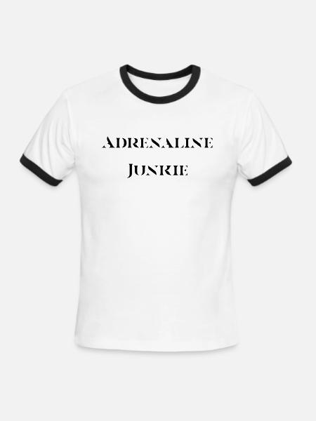 Adrenaline Junkie - Men's Ringer T-Shirt - white/black