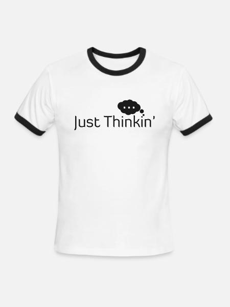 Just Thinkin' - Men's Ringer T-Shirt - white/black