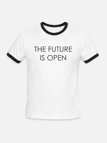 The Future Is Open - Men's Ringer T-Shirt - white/black