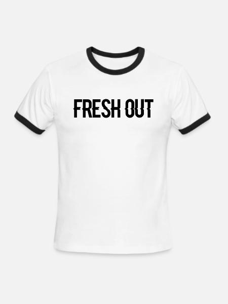 fresh out - Men's Ringer T-Shirt - white/black