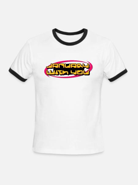 January With You - Men's Ringer T-Shirt - white/black