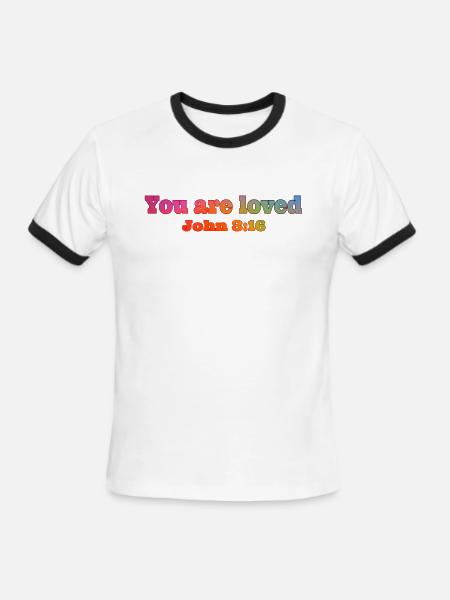 John - Men's Ringer T-Shirt - white/black