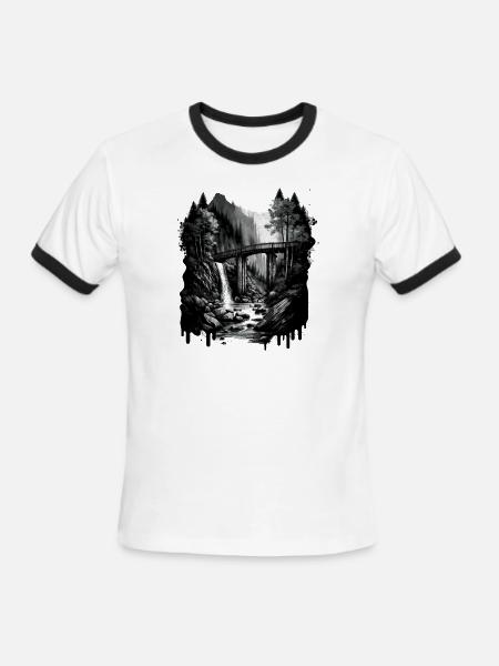 Dark bridge - Men's Ringer T-Shirt - white/black