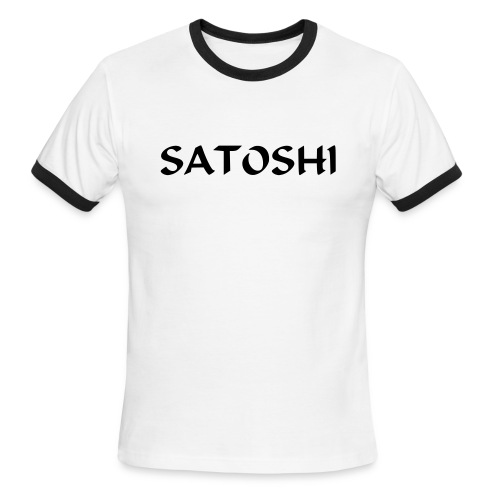 Satoshi only the name stroke btc founder nakamoto - Men's Ringer T-Shirt