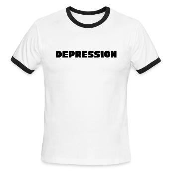 Depression: You Are Not Alone - Men's Ringer T-Shirt - white/black - Front - Jackson (183cm)