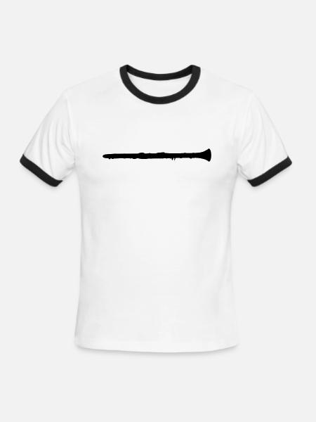 clarinet - Men's Ringer T-Shirt - white/black