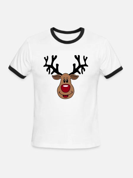 Rudolf 2 - Men's Ringer T-Shirt - white/black