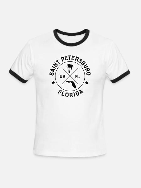 Saint Petersburg Florida USA - Men's Ringer T-Shirt - white/black