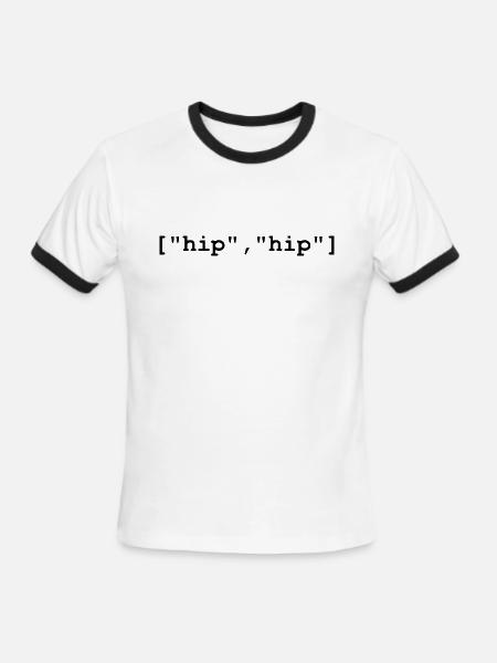 Hip Hip Hooray Programming Array - Men's Ringer T-Shirt - white/black