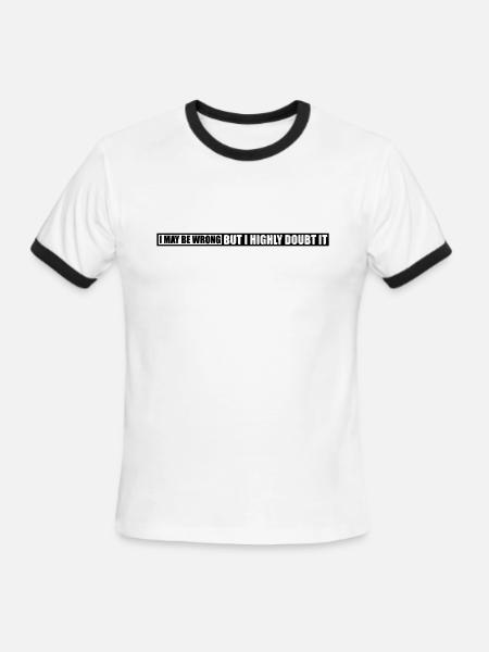 I may be wrong - Men's Ringer T-Shirt - white/black