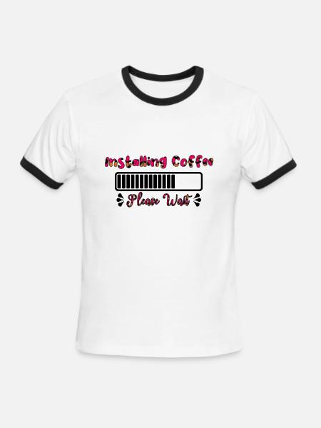 Installing Coffee - Men's Ringer T-Shirt - white/black